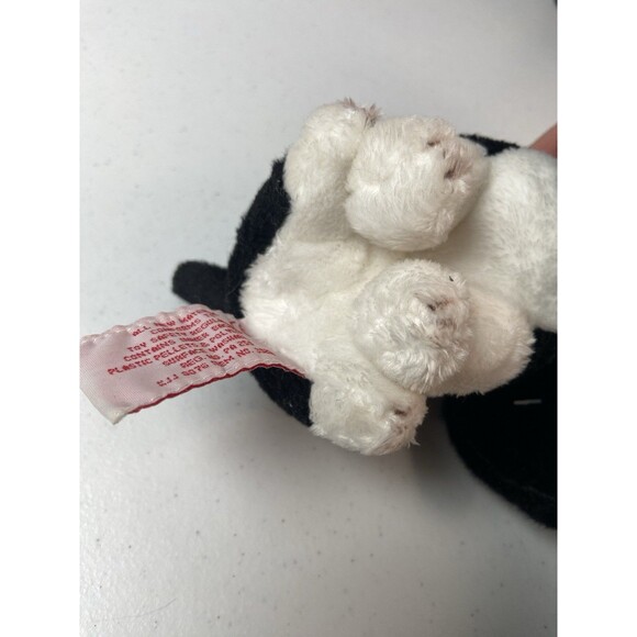 Russ Berrie 5” Black White Puppy Plush w/ Red Rose Small Valentine Gift Toy - Picture 16 of 16